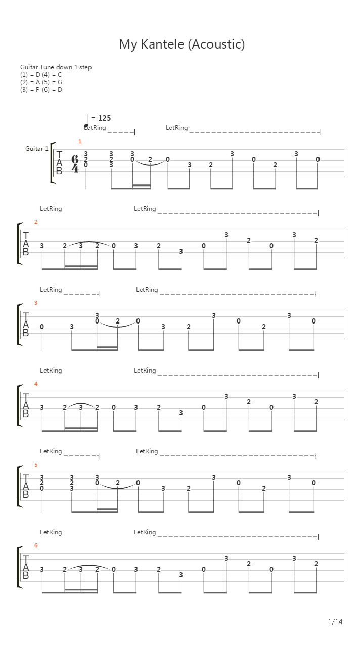 My Kantele吉他谱