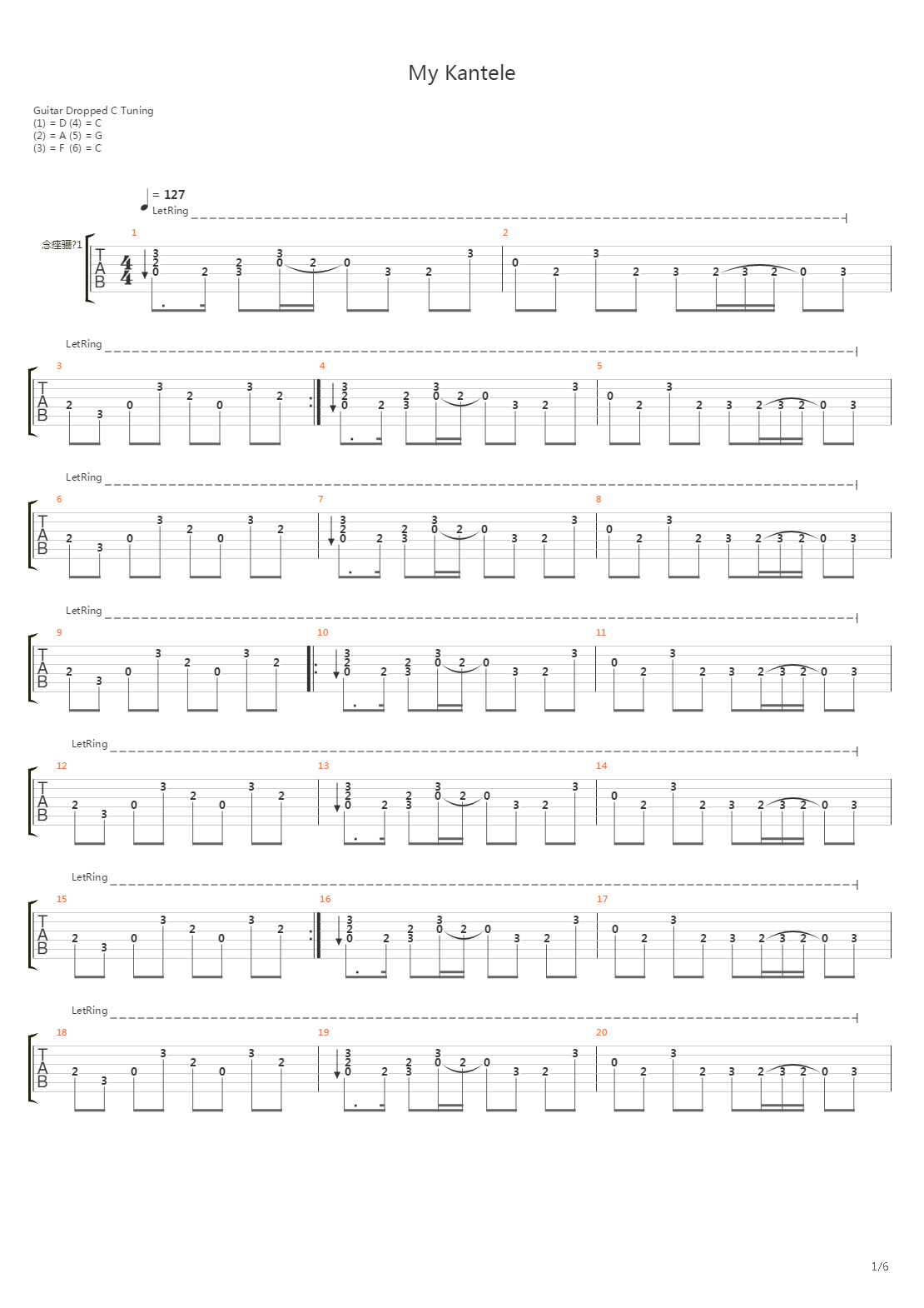 My Kantele吉他谱