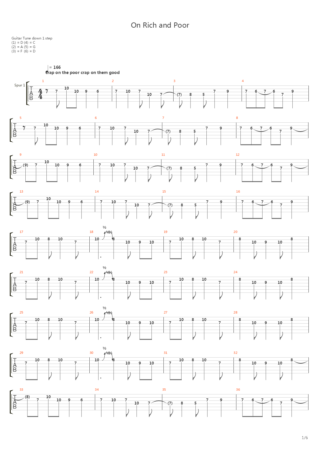 On Rich And Poor吉他谱