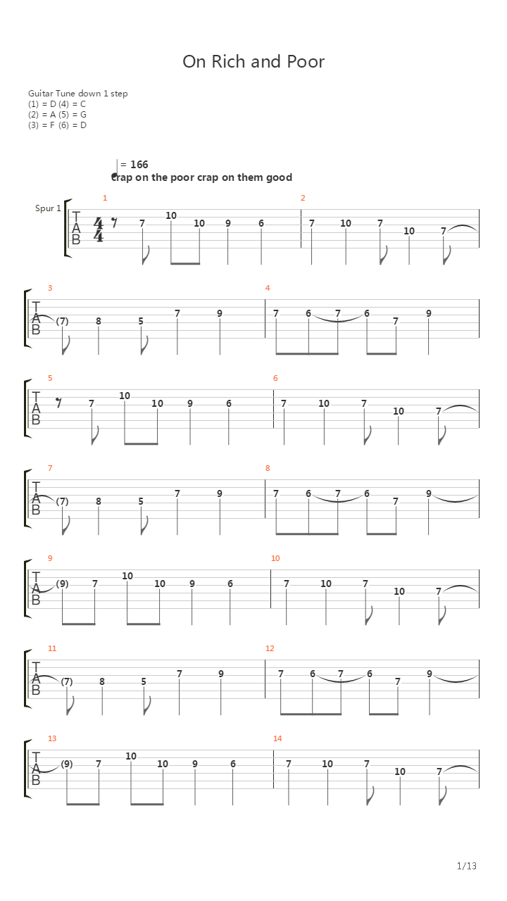 On Rich And Poor吉他谱