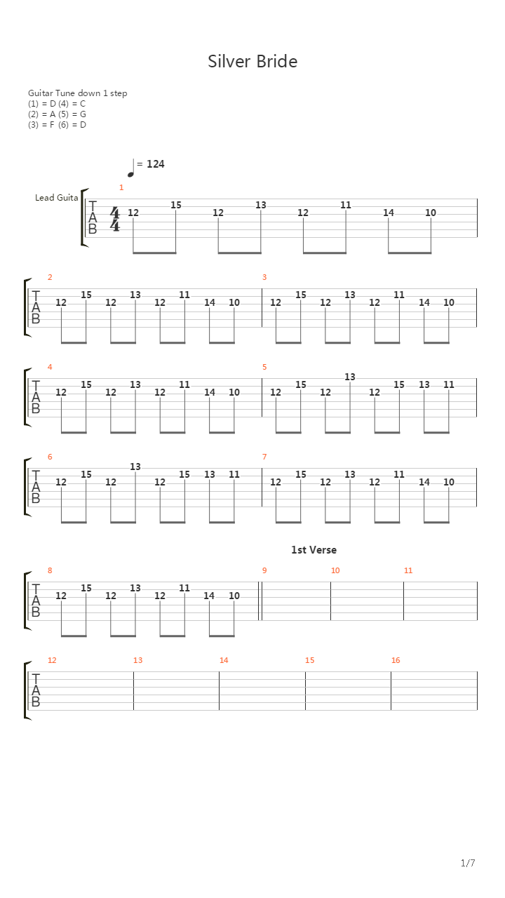 Silver Bride吉他谱