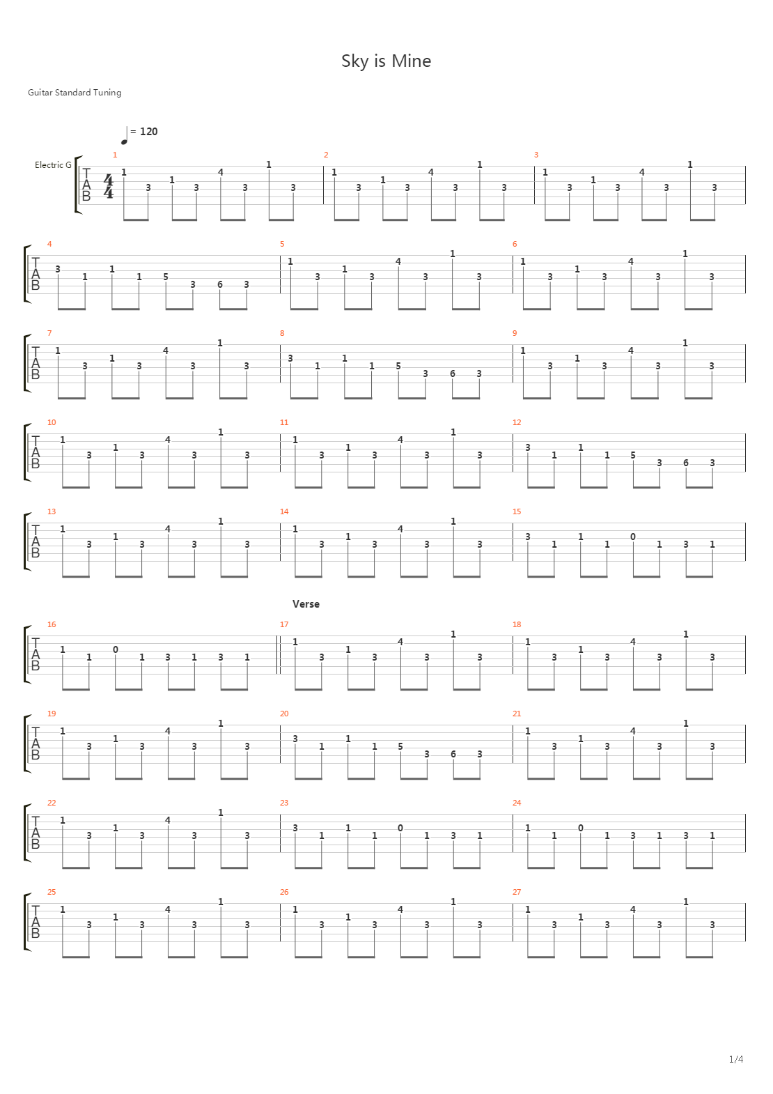 Sky Is Mine吉他谱