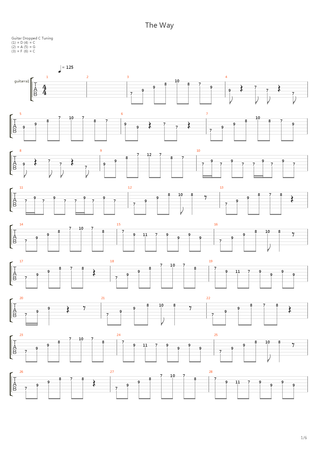 The Way吉他谱