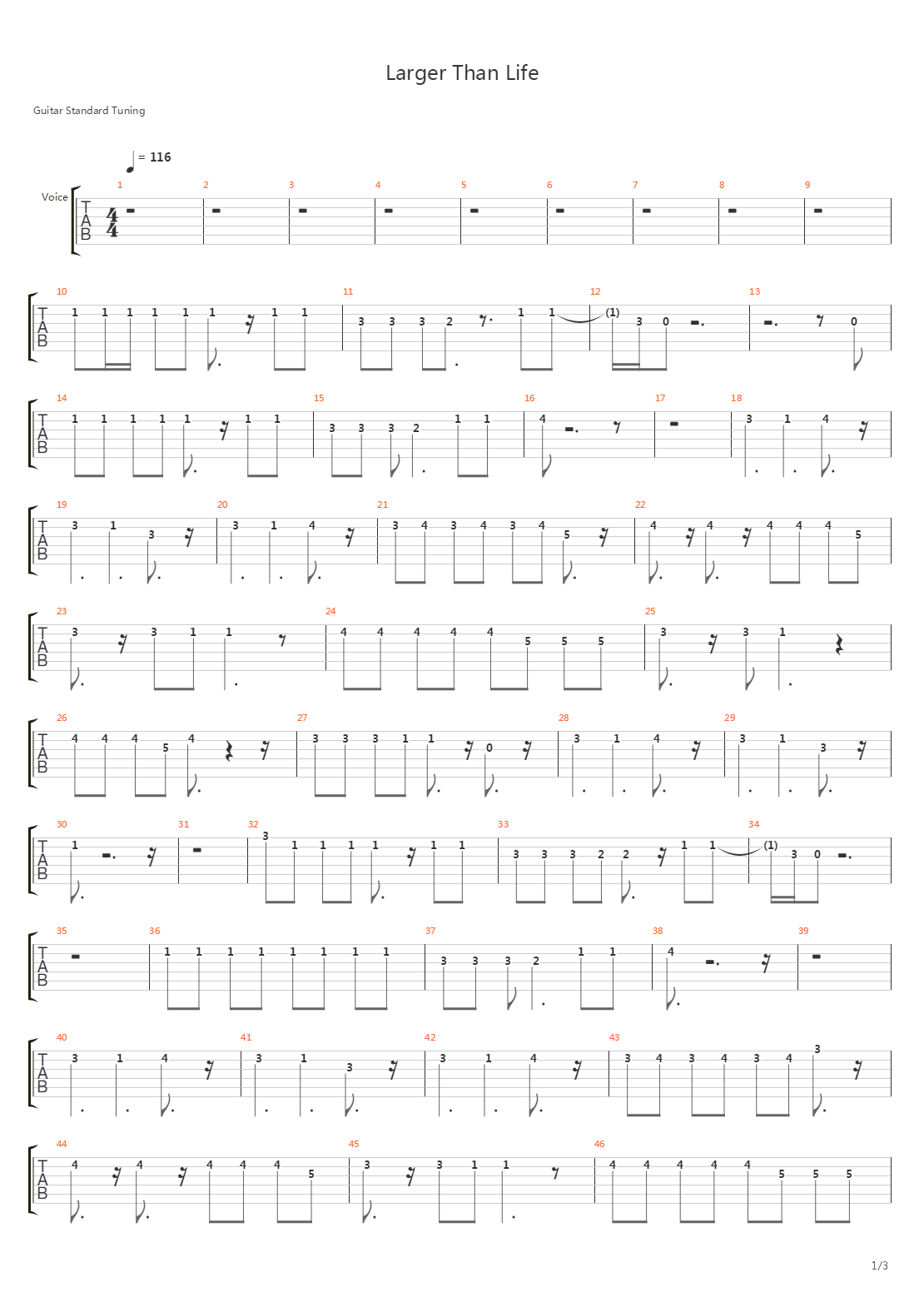 Larger Than Life吉他谱