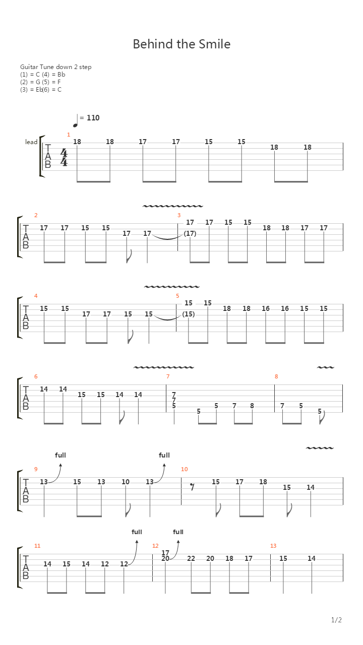 Behind The Smile吉他谱