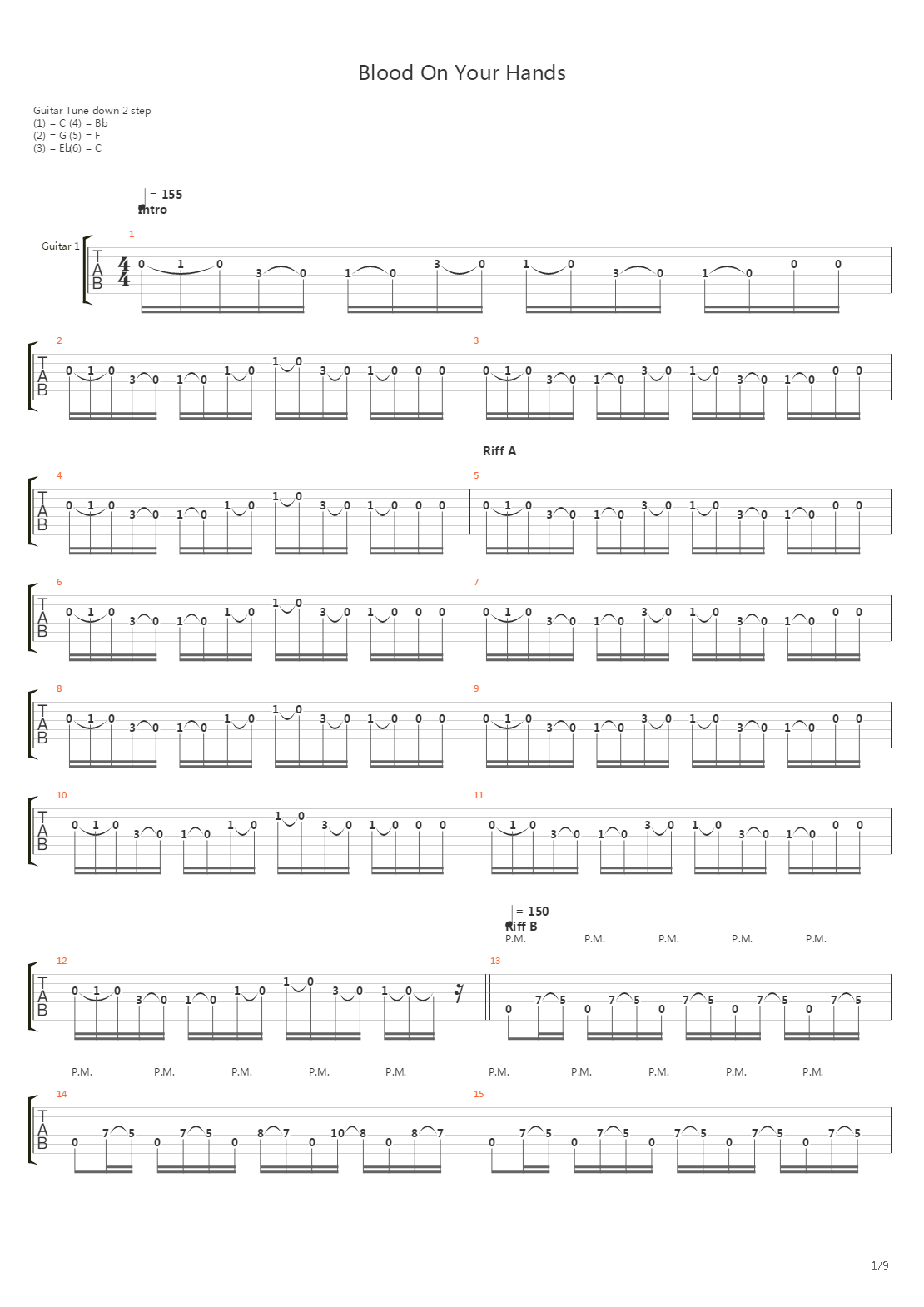Blood On Your Hands吉他谱