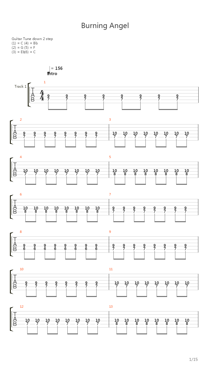 Burning Angel吉他谱