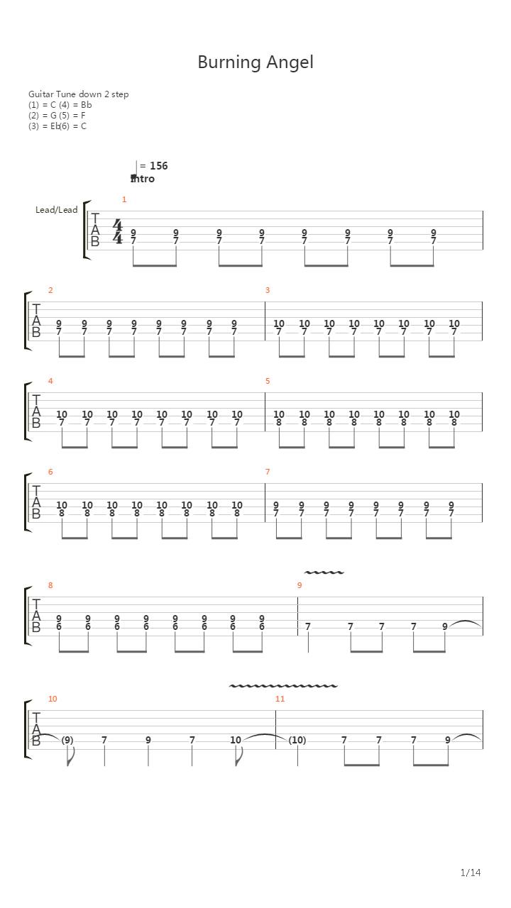 Burning Angel吉他谱