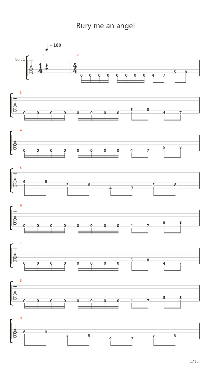 Bury Me An Angel吉他谱