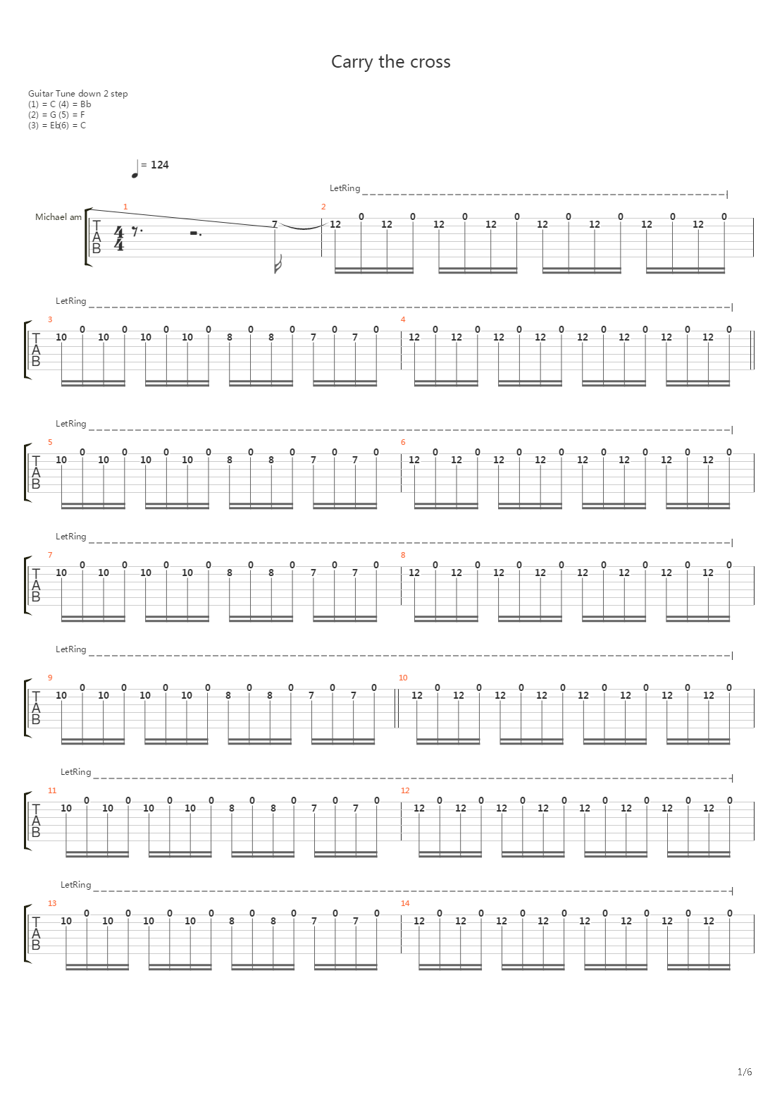 Carry The Cross吉他谱