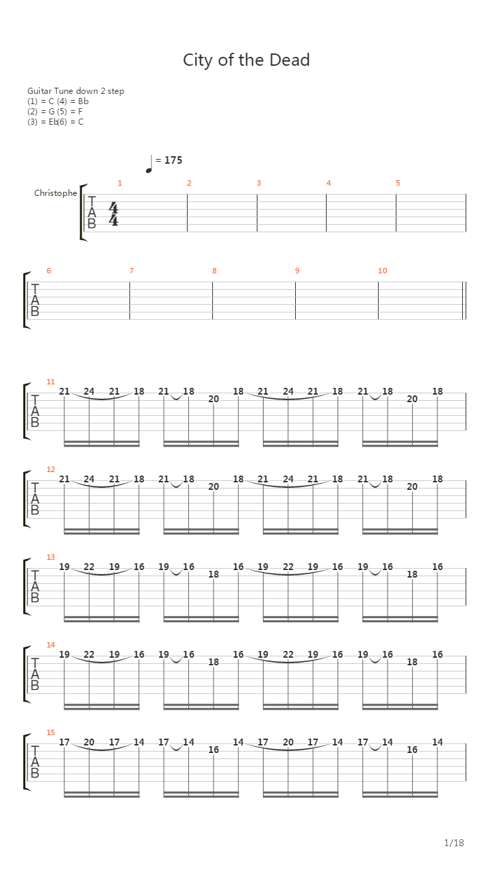City Of The Dead吉他谱
