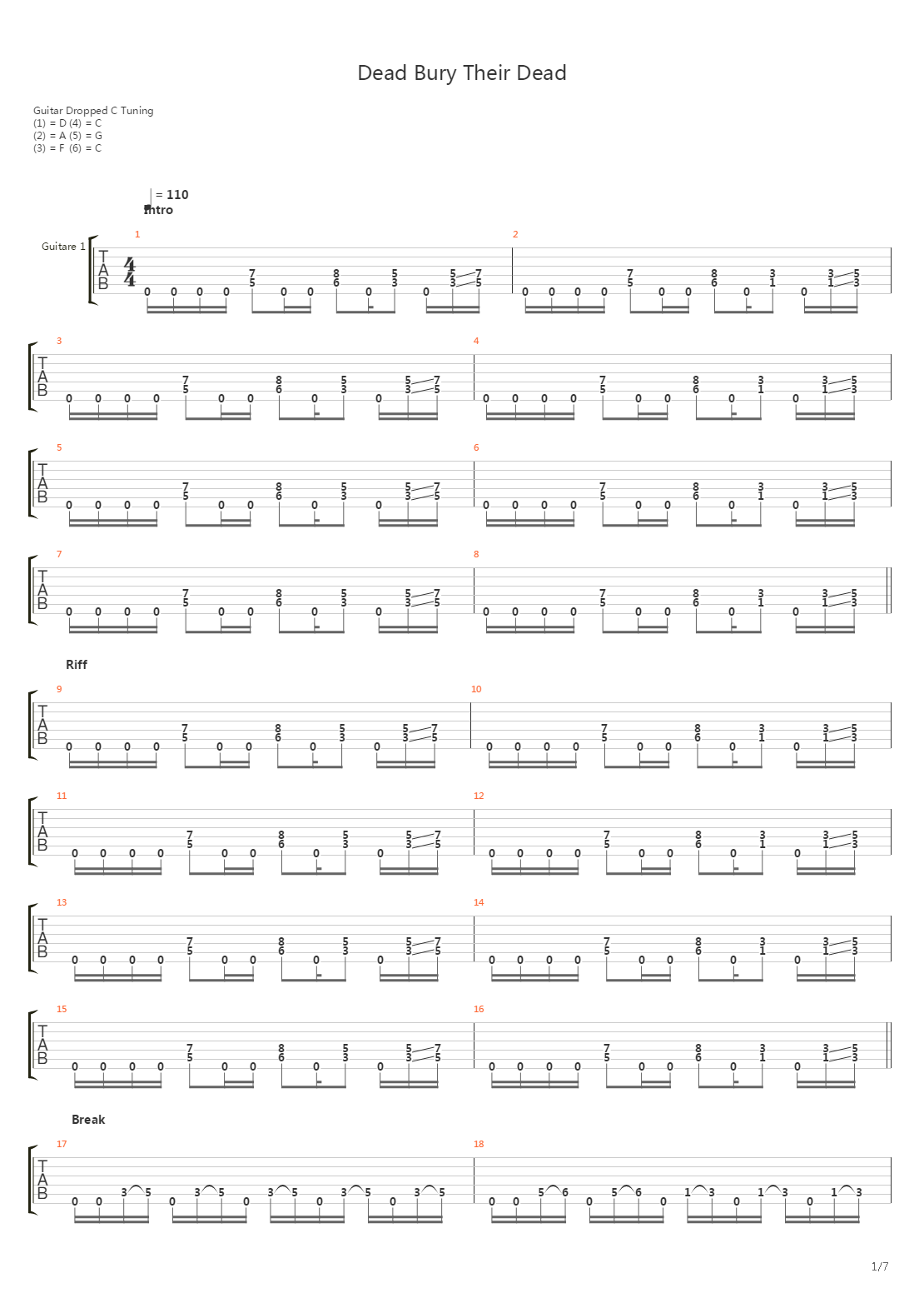 Dead Bury Their Dead吉他谱