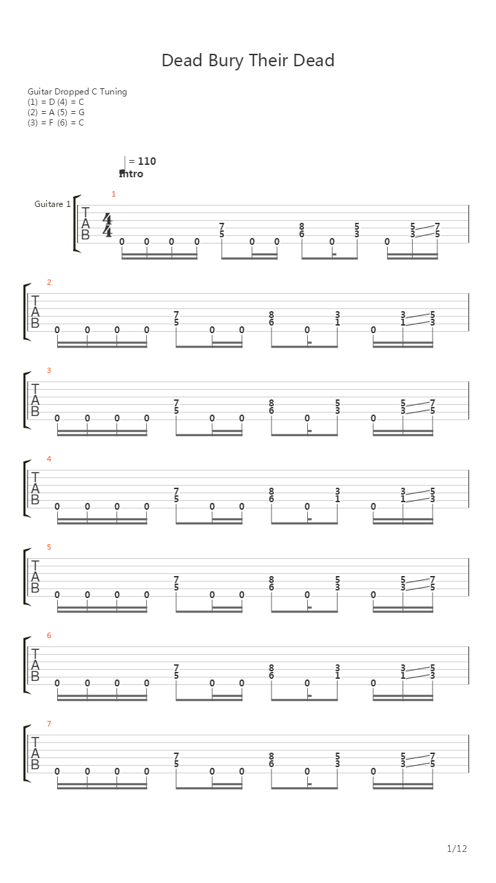 Dead Bury Their Dead吉他谱