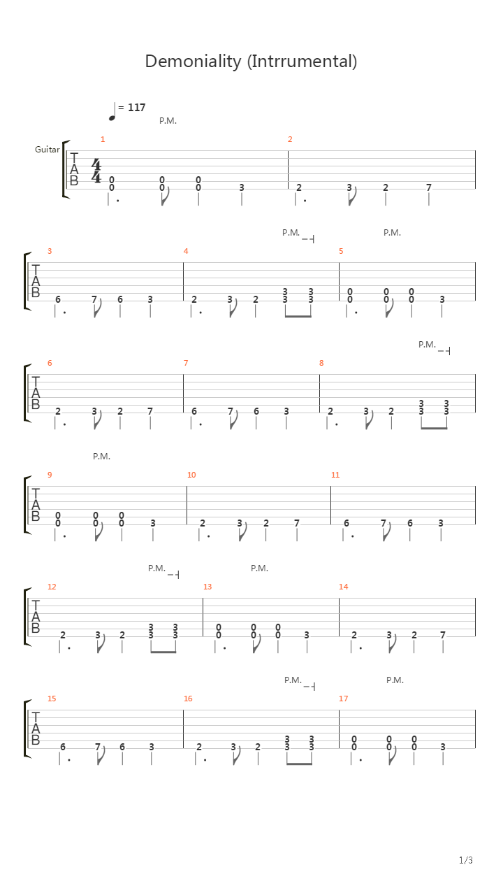 Demoniality吉他谱