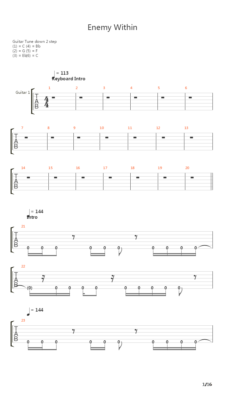 Enemy Within吉他谱