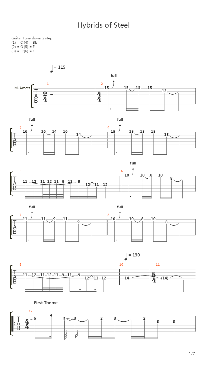 Hybrids Of Steel吉他谱