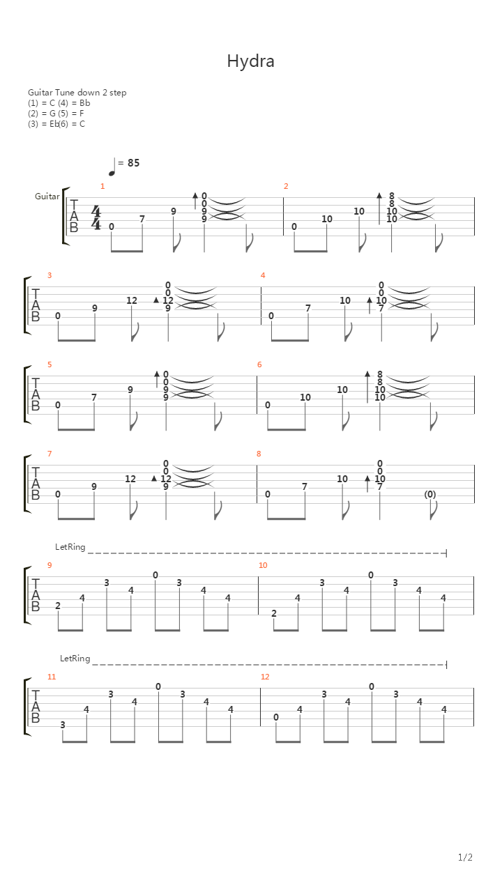 Hydra吉他谱