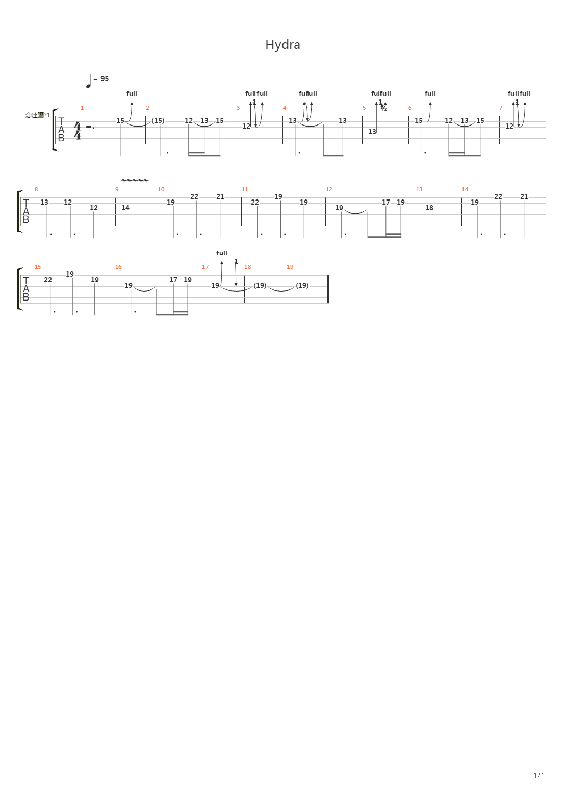 Hydra吉他谱