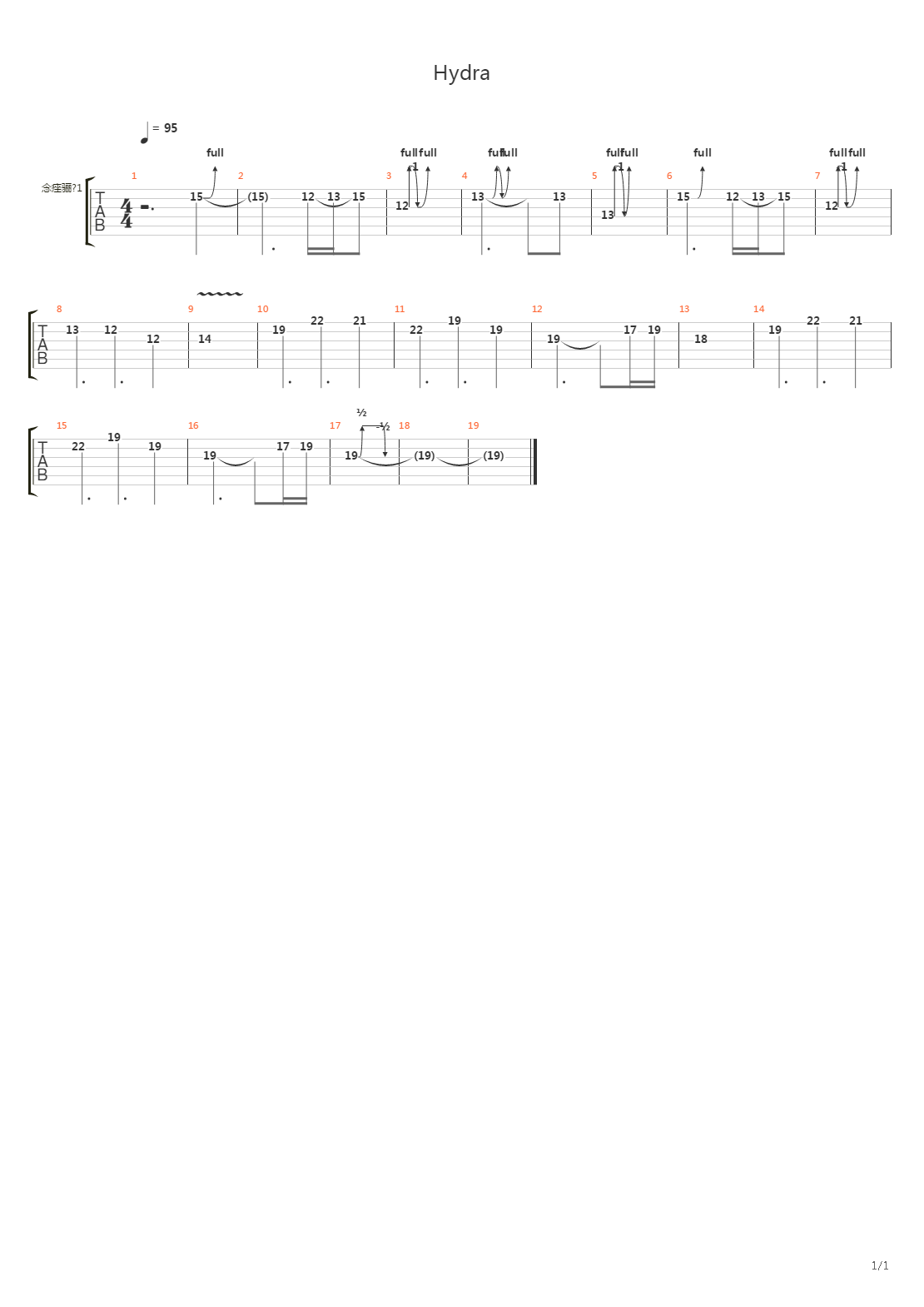 Hydra吉他谱