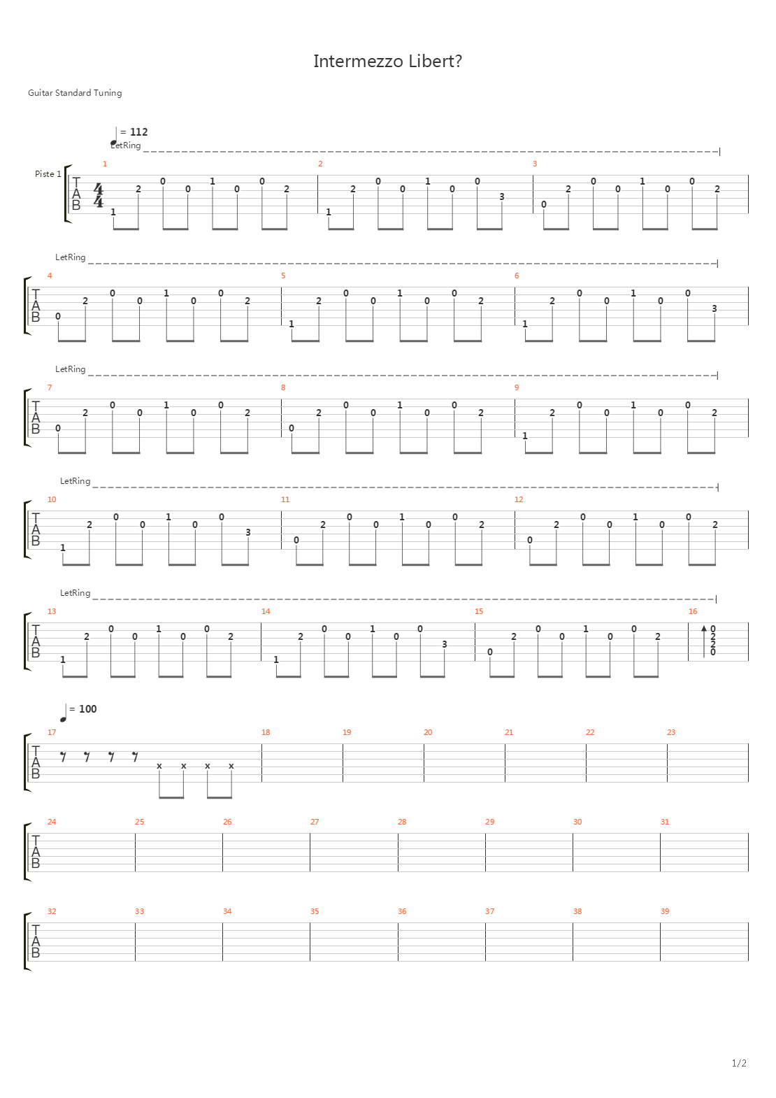 Intermezzo Liberte吉他谱