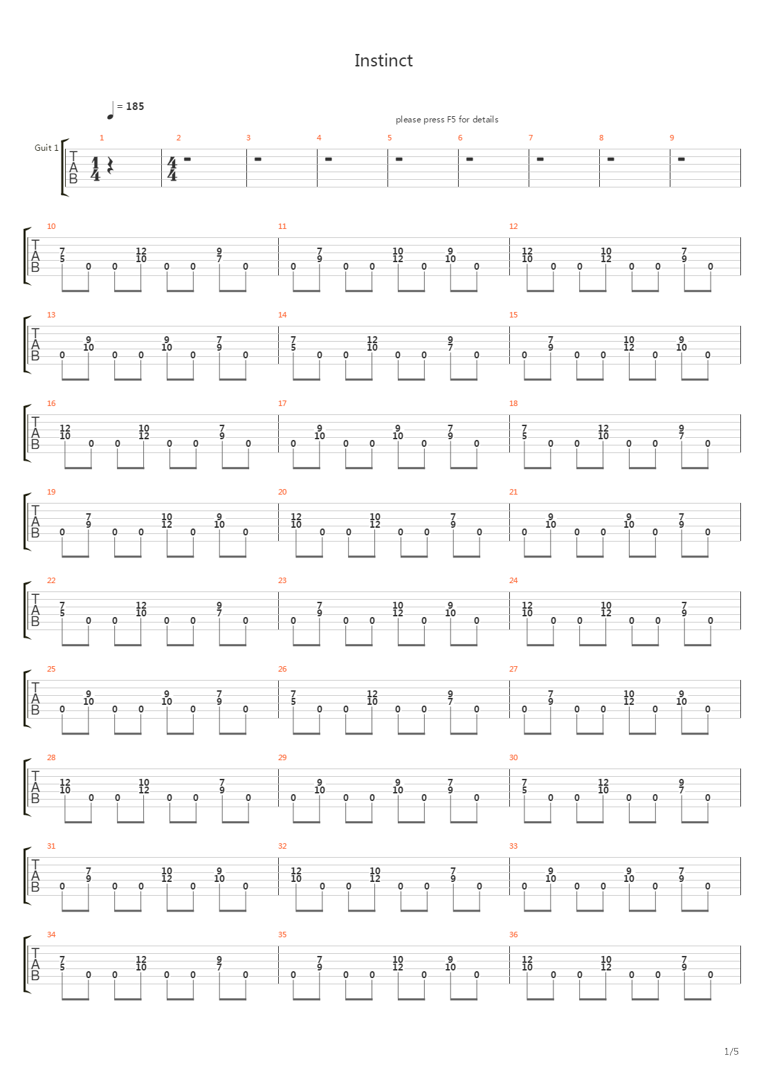 Instinct吉他谱