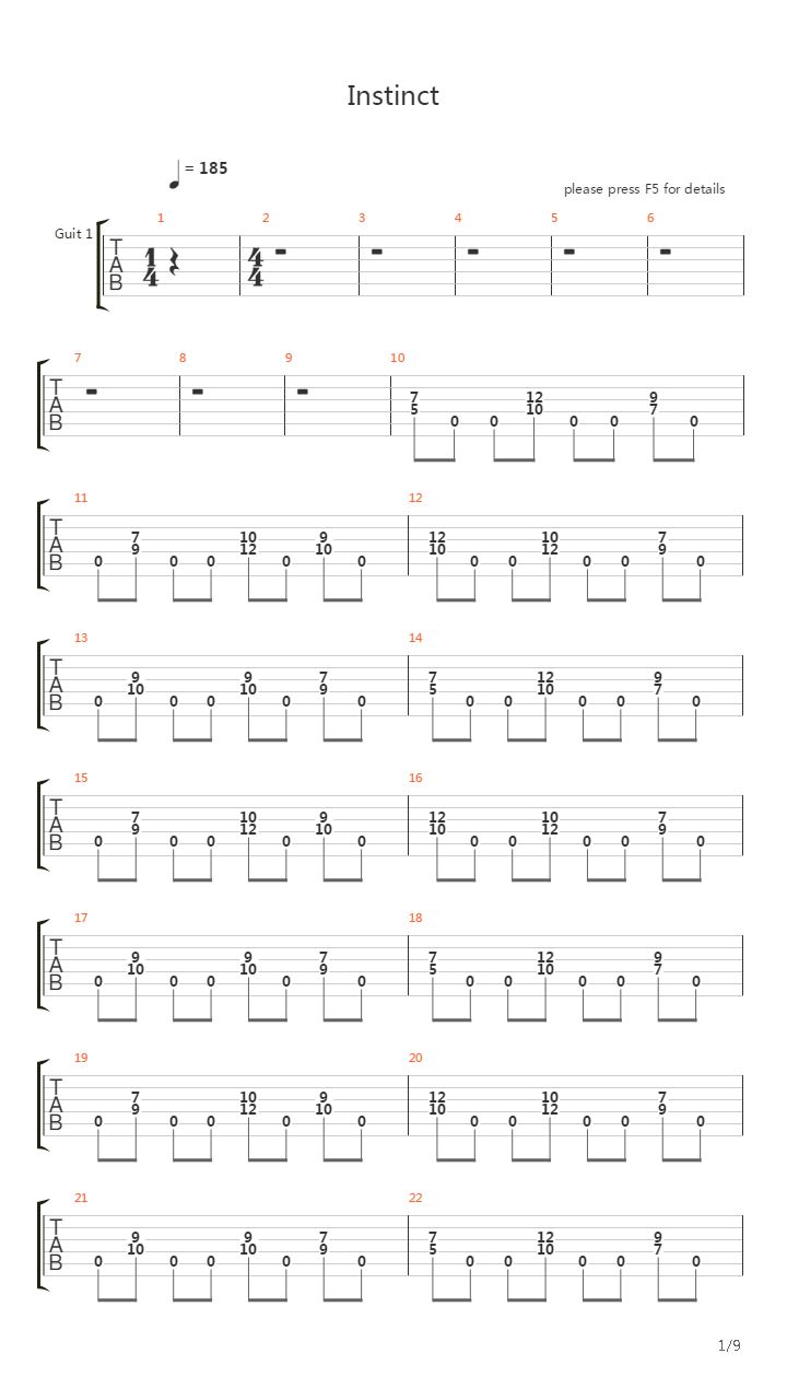 Instinct吉他谱