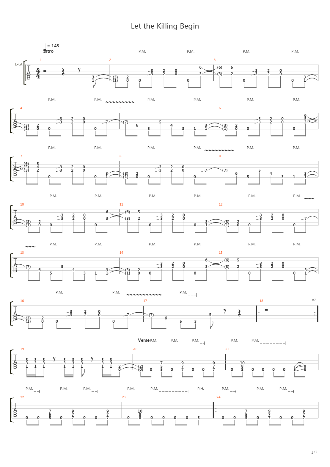 Let The Killing Begin吉他谱