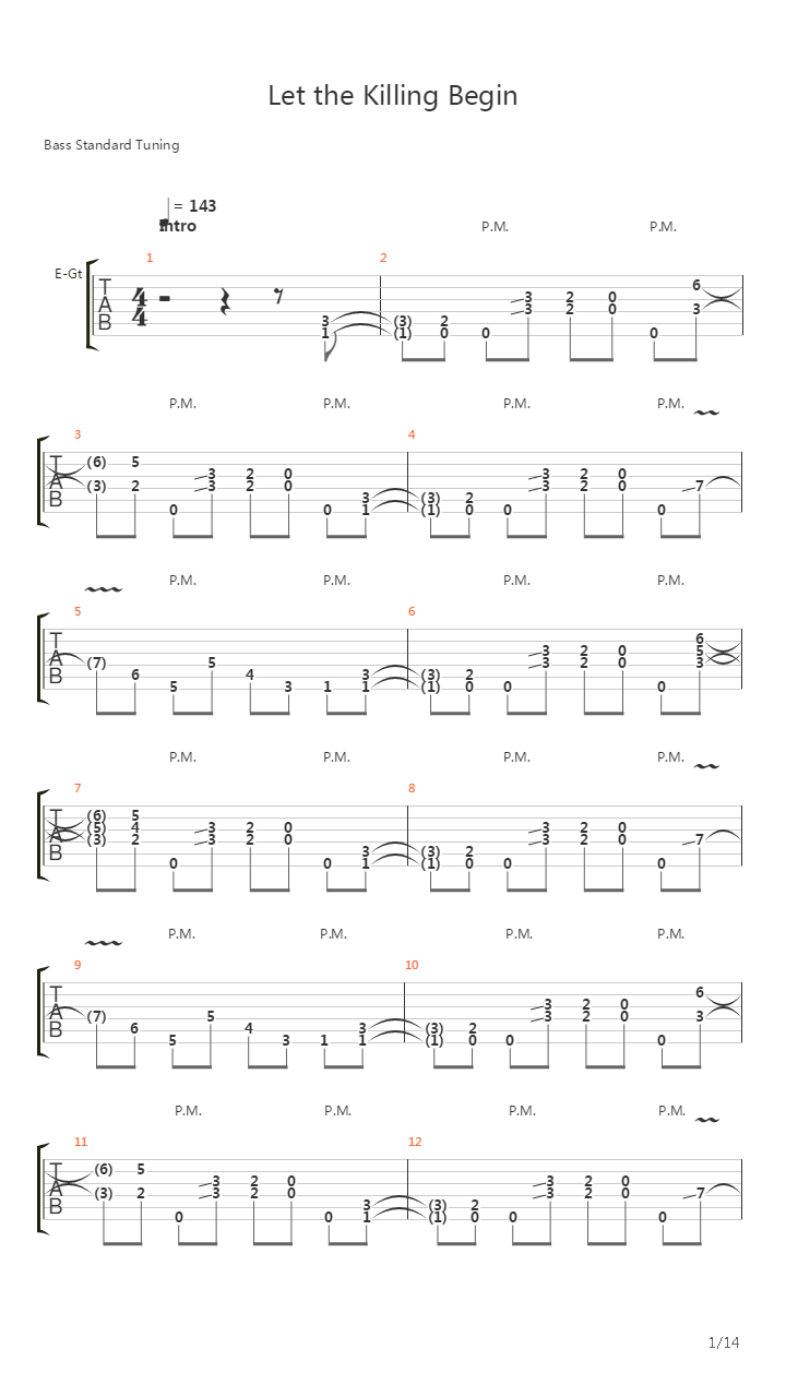 Let The Killing Begin吉他谱