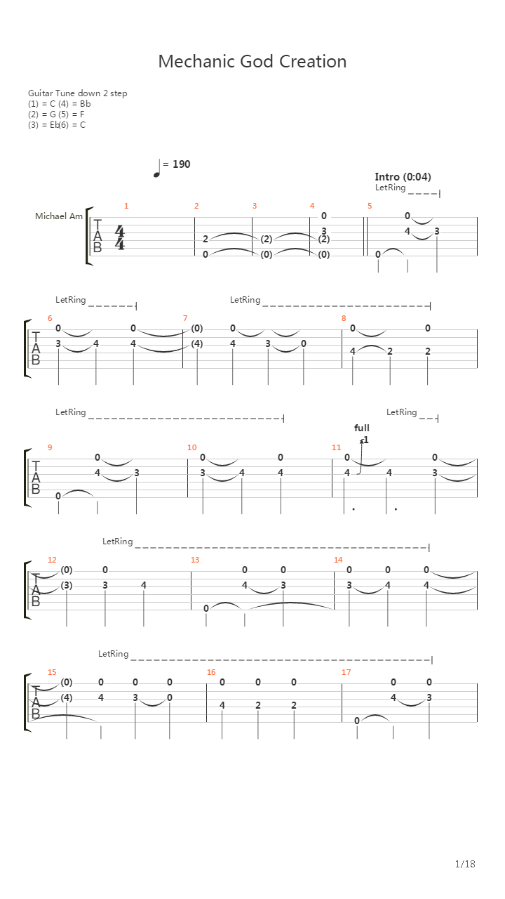 Mechanic God Creation吉他谱