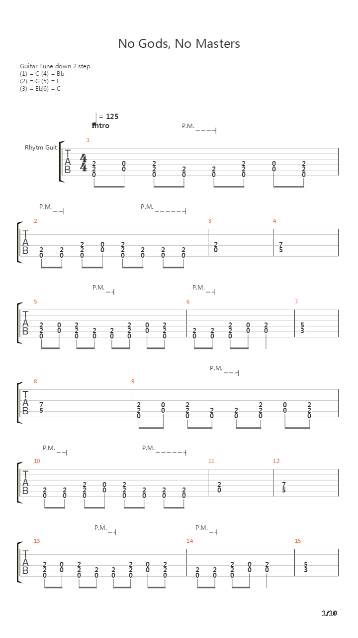 No Gods No Masters吉他谱