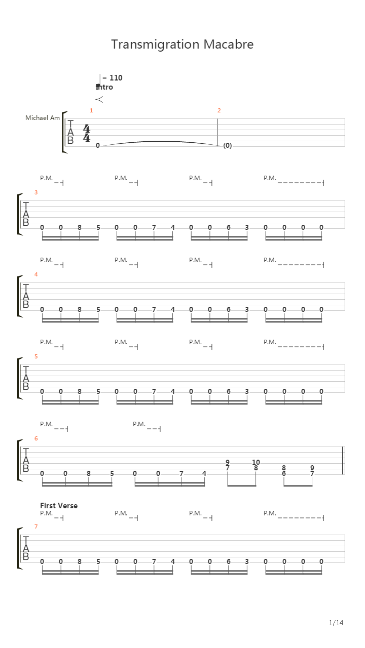Transmigration Macabre吉他谱