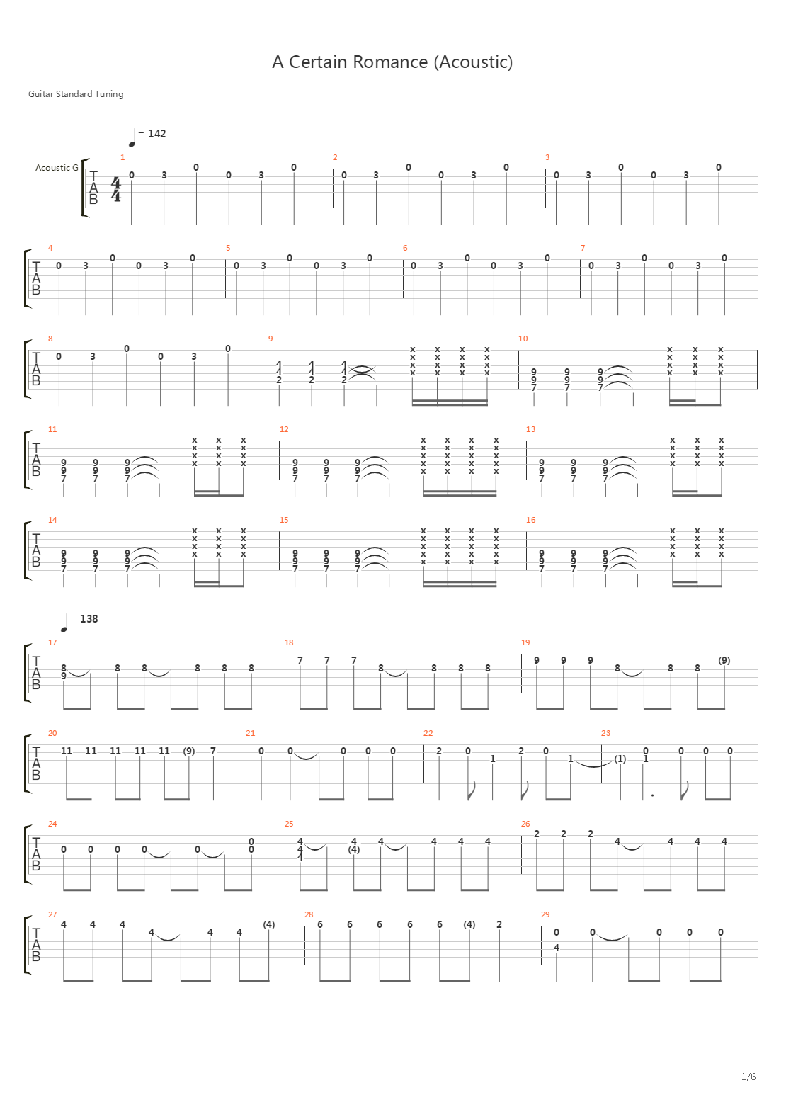 A Certain Romance吉他谱