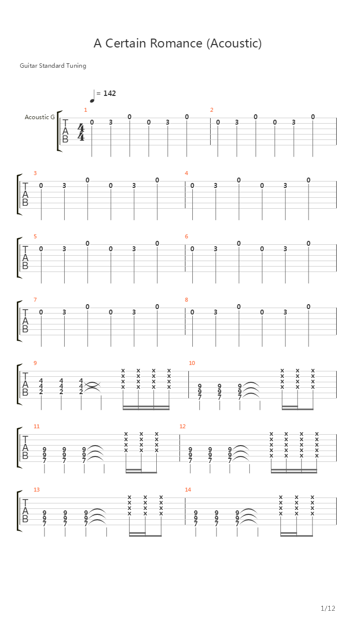 A Certain Romance吉他谱