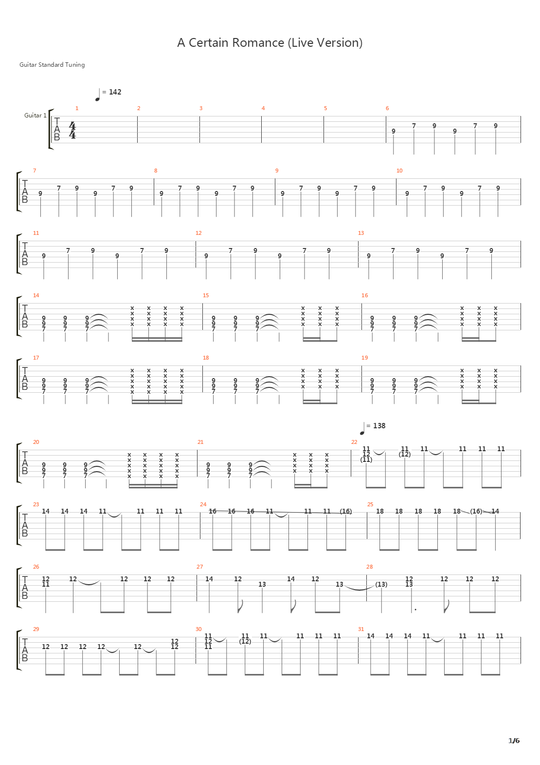 A Certain Romance吉他谱