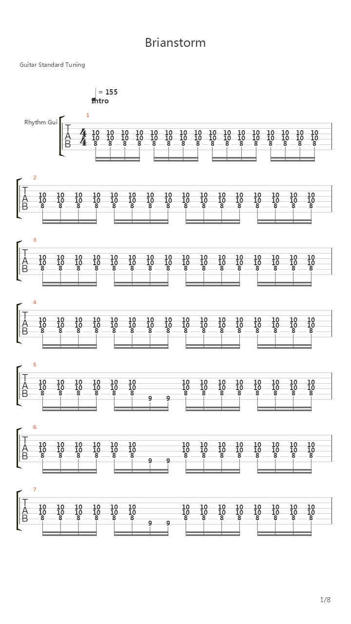 Brianstorm吉他谱