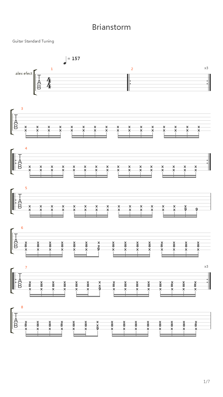Brianstorm吉他谱