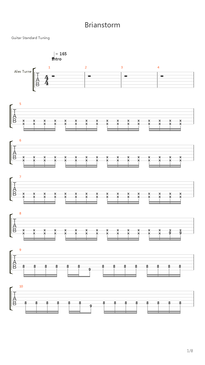 Brianstorm吉他谱