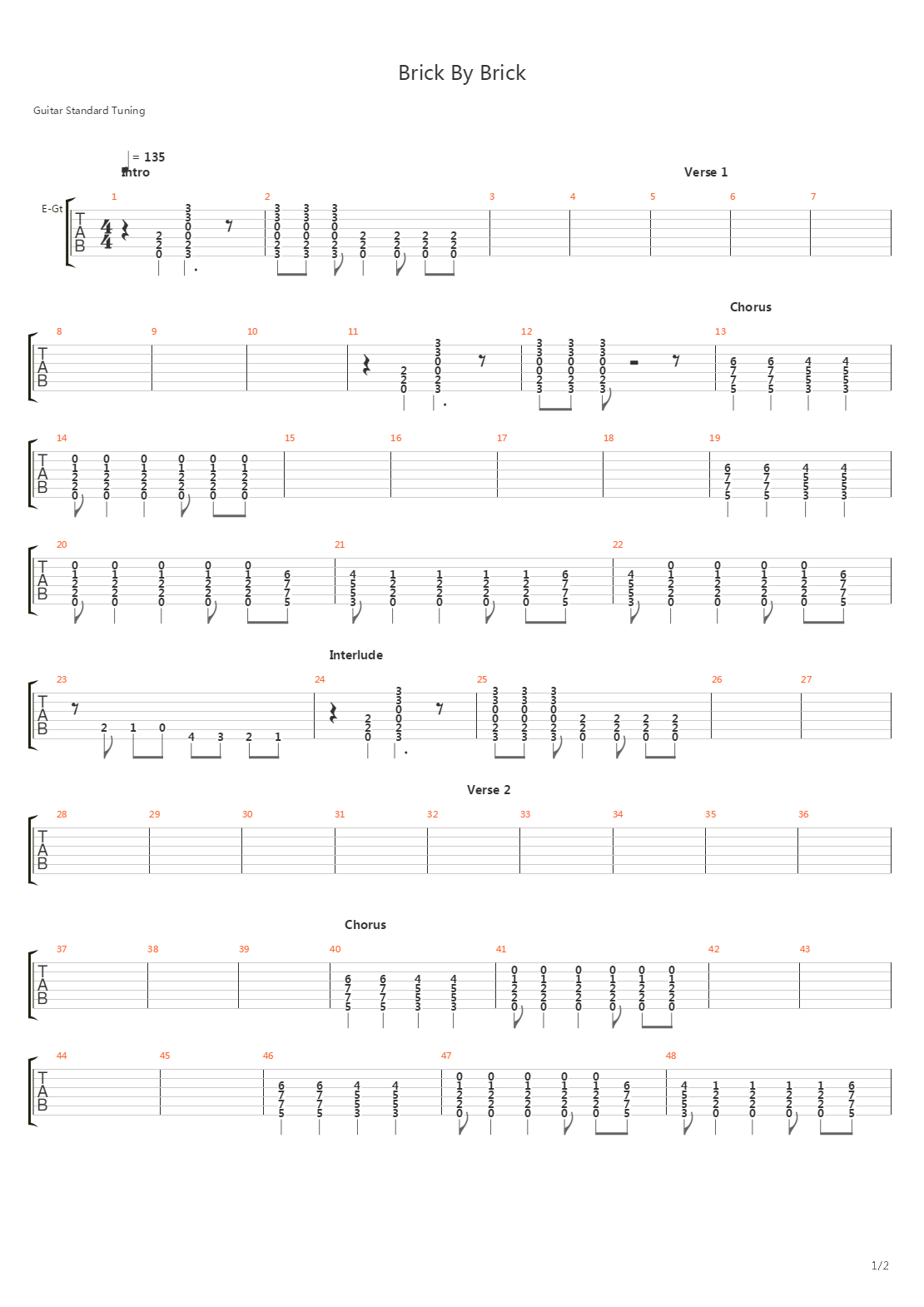 Brick By Brick吉他谱