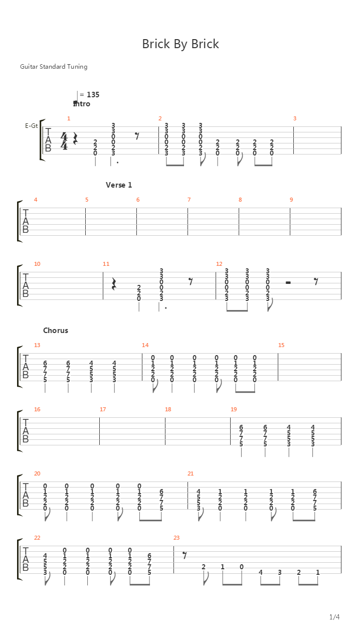 Brick By Brick吉他谱