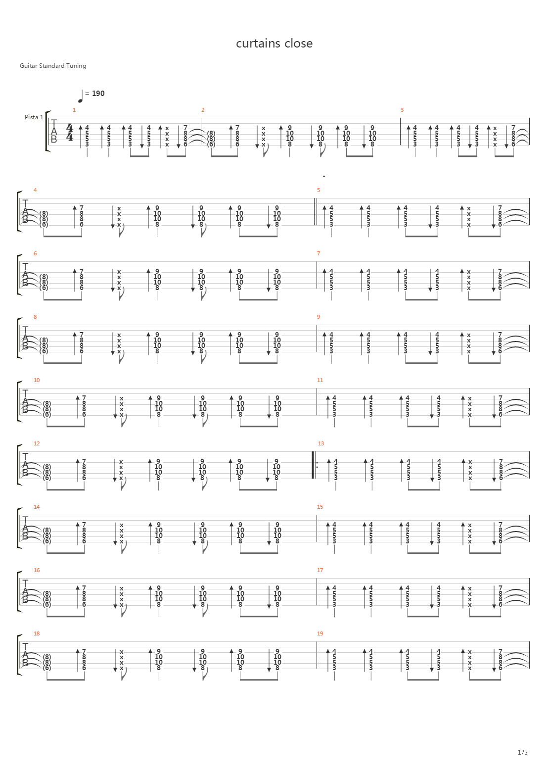 Curtains Close吉他谱