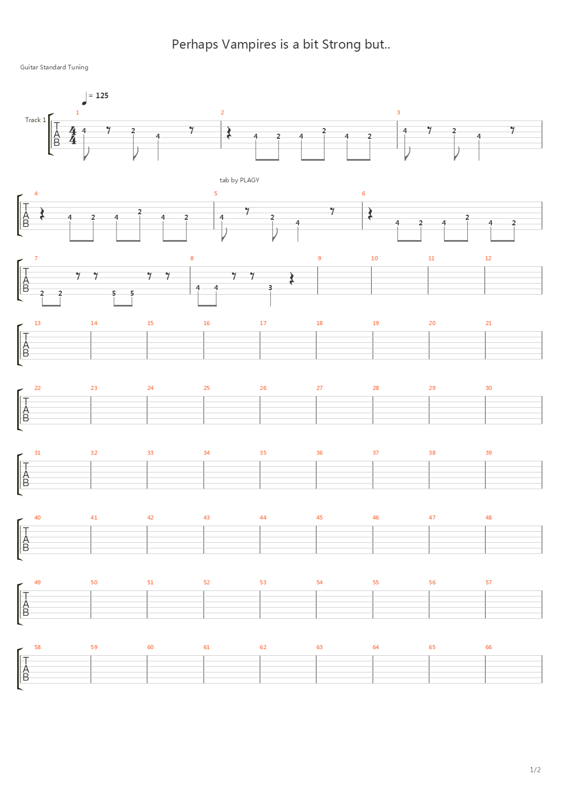 Perhaps Vampires Is A Bit Strong But吉他谱