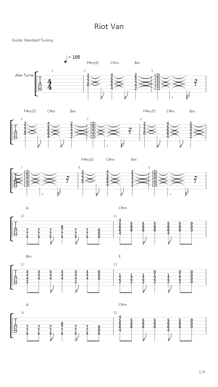 Riot Van吉他谱
