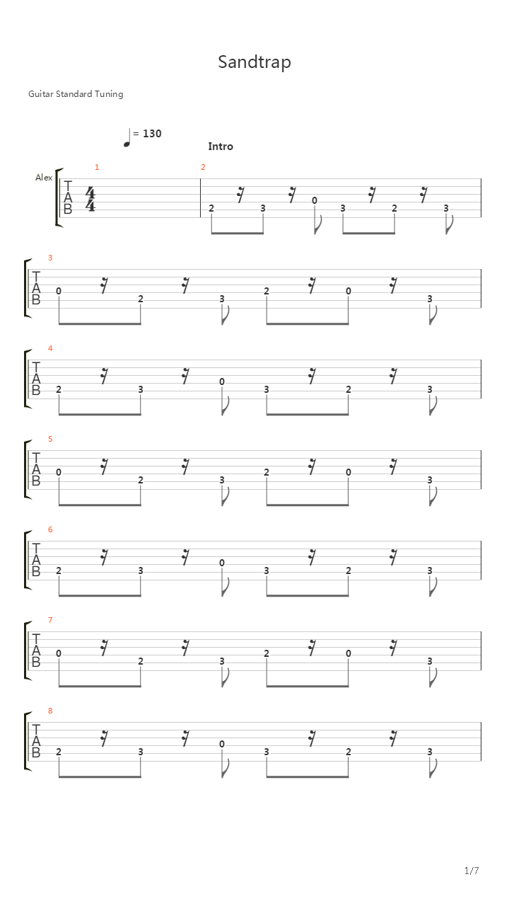Sandtrap吉他谱