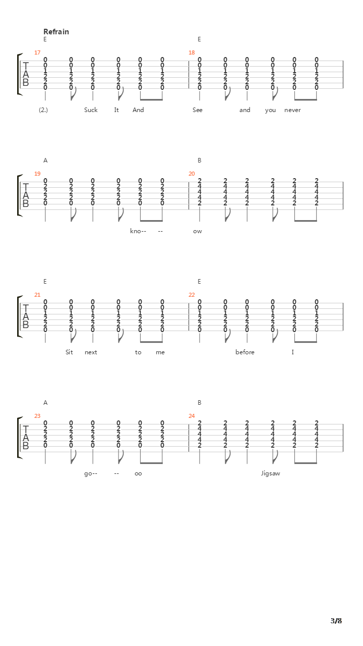 Suck It And See吉他谱