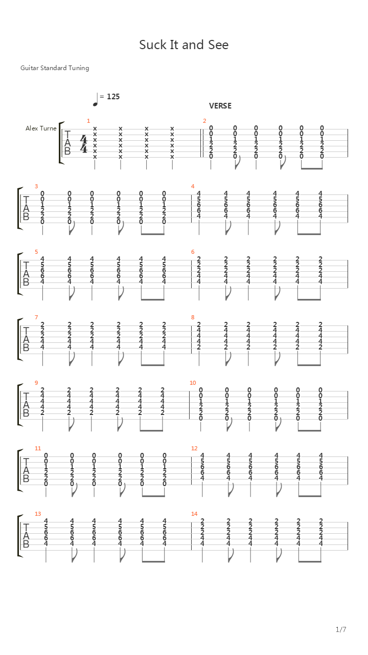 Suck It And See吉他谱
