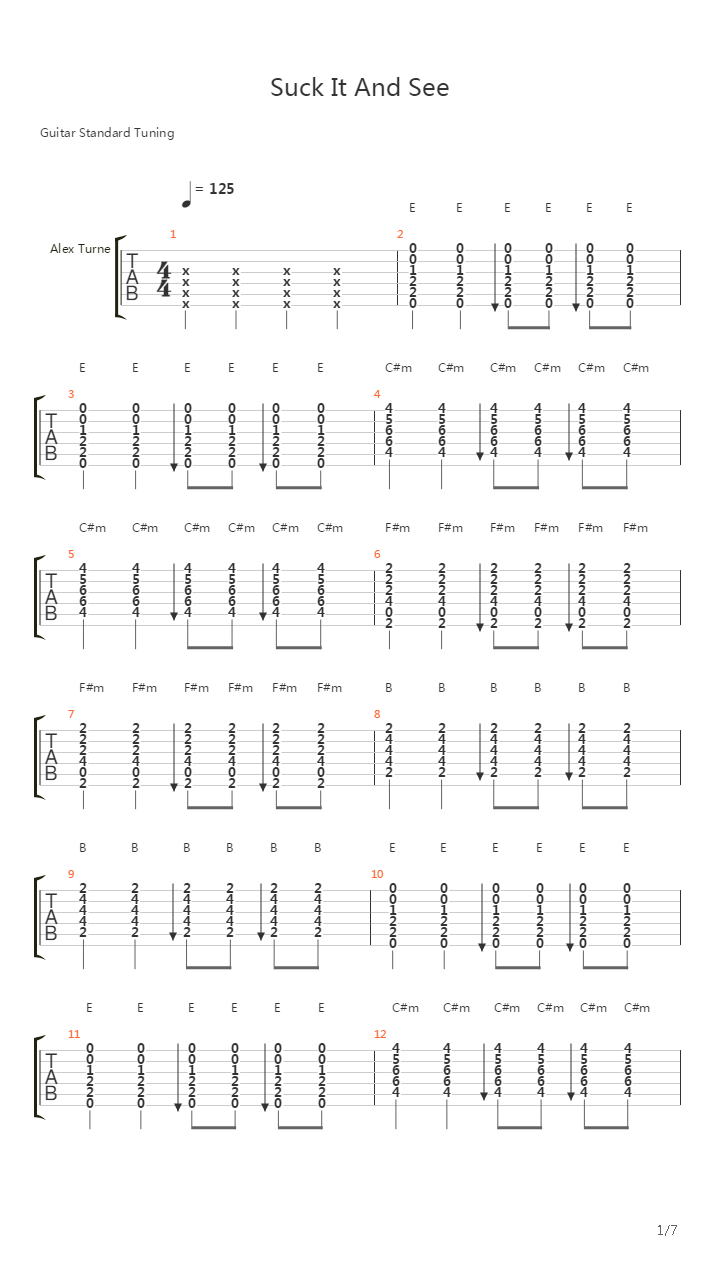 Suck It And See吉他谱