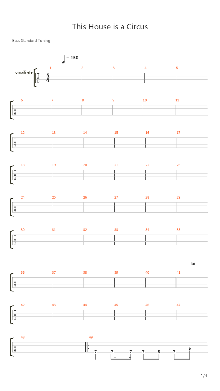 This House Is A Circus吉他谱