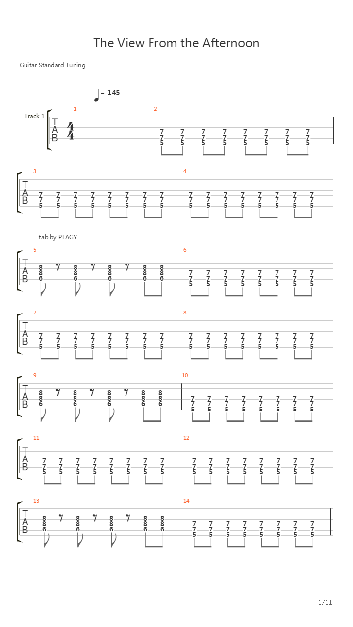 View From The Afternoon吉他谱