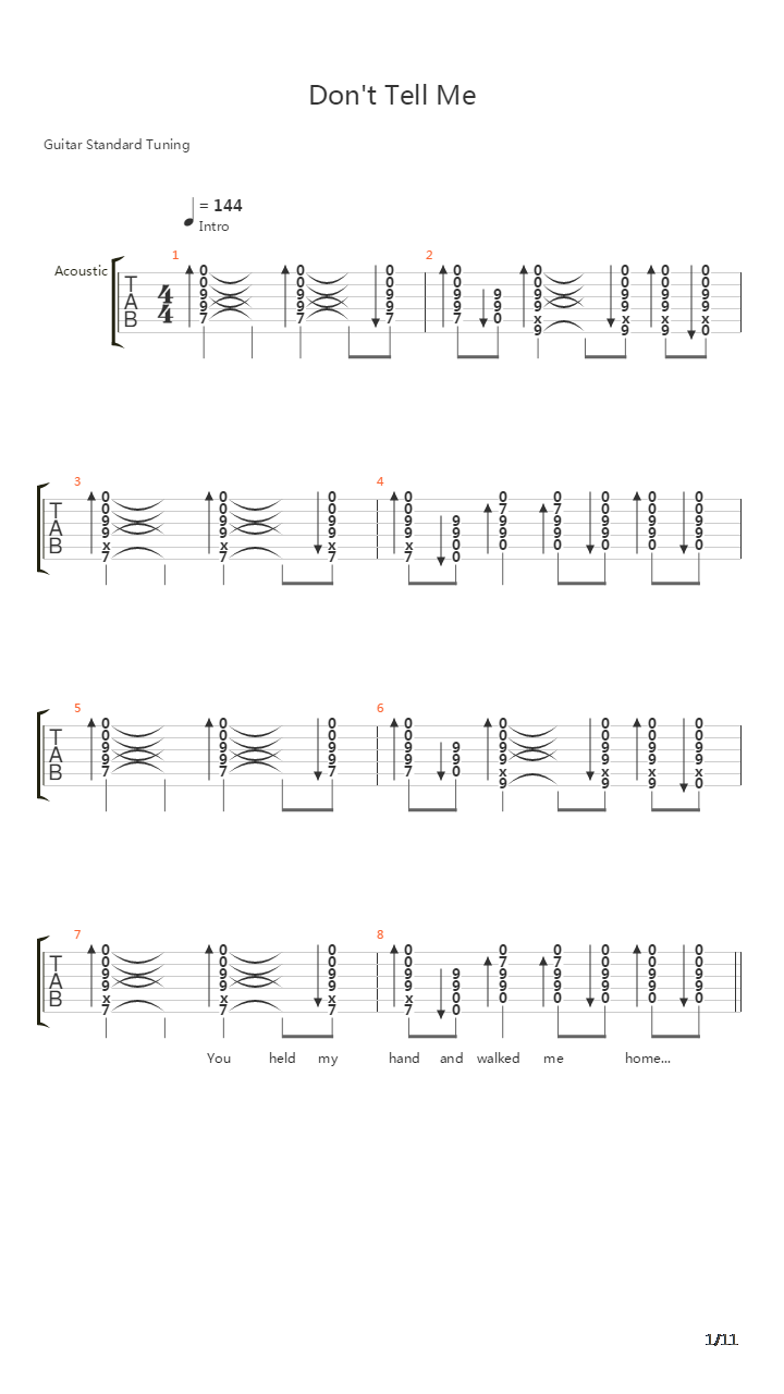 Dont Tell Me吉他谱