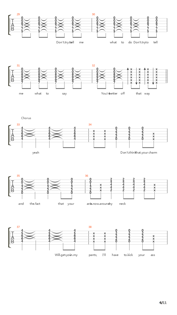 Dont Tell Me吉他谱
